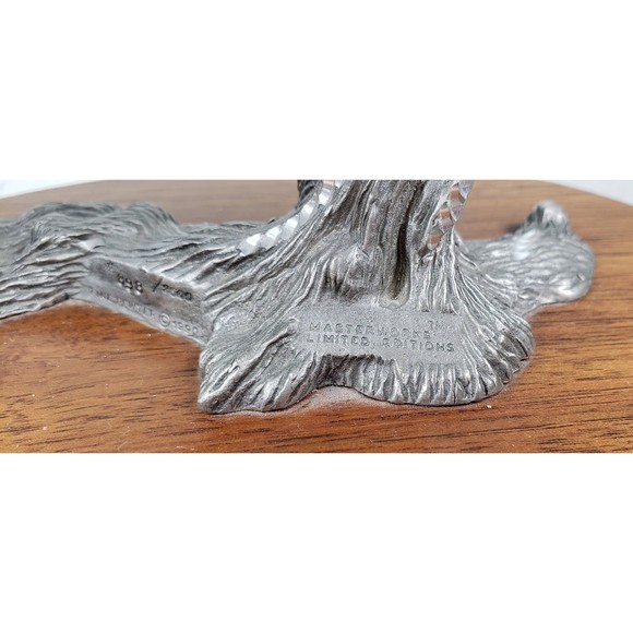 MASTERWORKS PEWTER EAGLE Limited Edition  Fine Wood Base Landing #898-/2300 - Picture 4 of 10